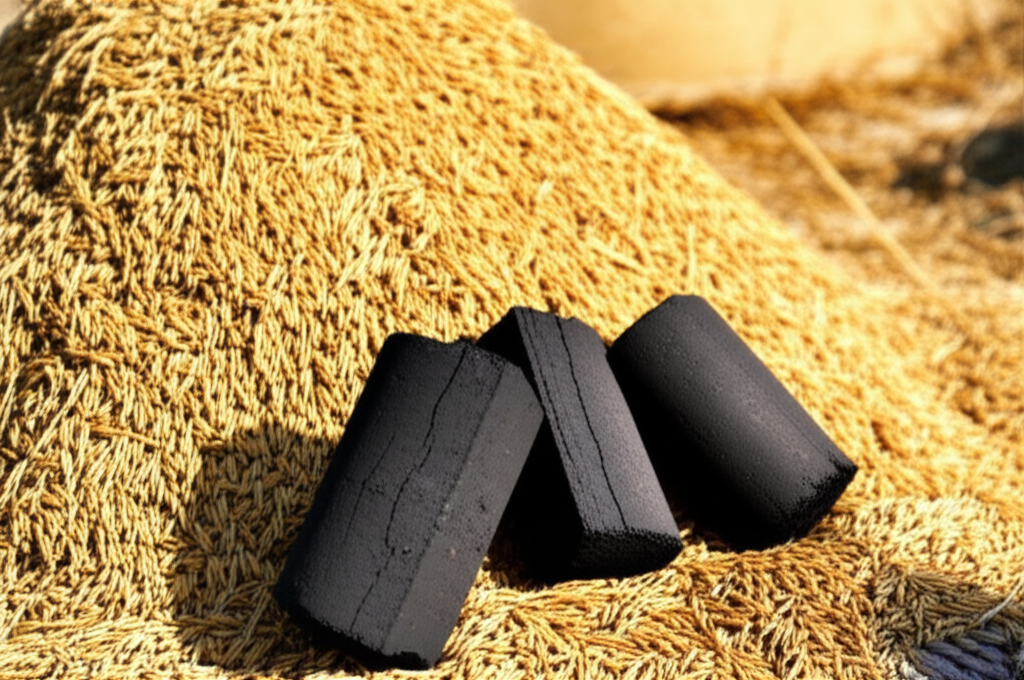 Than sạch từ vỏ trấu, tận dụng phế phẩm nông nghiệp