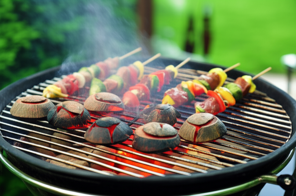 Than gáo dừa và ứng dụng nướng BBQ