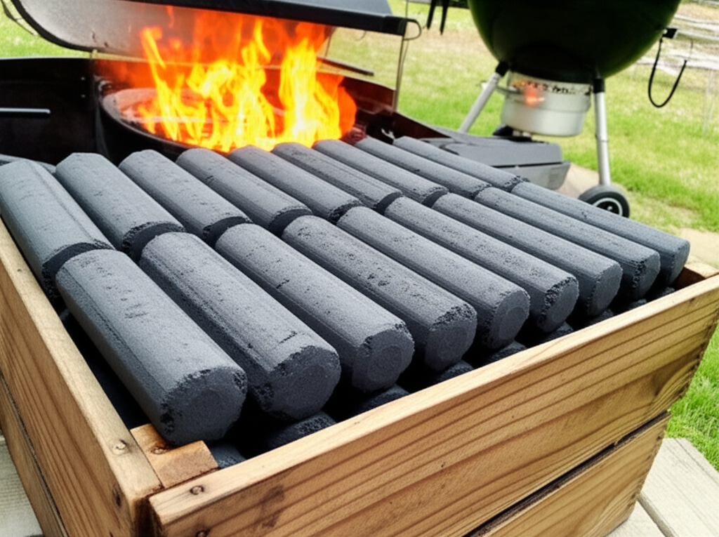 Than ép hình trụ hoặc lục giác làm từ mùn cưa